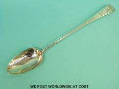 A Georgian hallmarked silver basting spoon, London 1797, maker's mark rubbed, length 30.