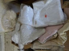Four boxes containing a large quantity of table runners and similar furniture covers etc.