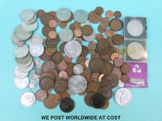 An amateur collection of largely UK coins, includes 51g pre 1920 silver including Victorian,
