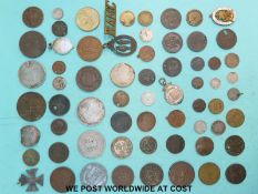 A tin containing a collection of tokens, Conder etc.