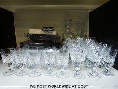 A suite of Brierley cut glass, Edinburgh Crystal, Thomas Webb, retro 1950s cutlery in boxes etc.
