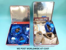 Two biscuit tins of UK coinage largely copper but with a quantity of cupro nickel post 1953