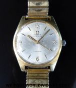 Omega Seamaster gentleman's automatic wristwatch with gold hands and markers and matt aluminium