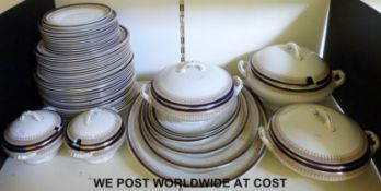 A Wedgwood and Co dinner service including graduated plates, tureens,
