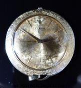 Corum 18ct gold pocket watch with gold hands, baton markers and self coloured face,