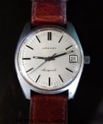 Longines Conquest gentleman's wristwatch with date aperture, two tone baton markers,