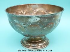 Marples & Co Edward VII Art Nouveau hallmarked silver bowl with lobed decoration raised on a single