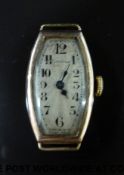 Grovenor 9ct gold ladies wristwatch with Arabic numerals, blued hands,