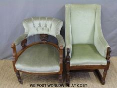 Two 19thC upholstered chairs