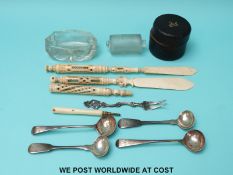 A collection of carved bone stanhopes with views of Shrewsbury, Bournemouth & Stratford,