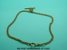 An 18ct gold Albert with T bar,