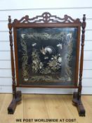 A late 19th/20thC embroidery firescreen