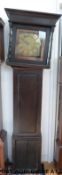 I Cole, Barum (Barnstaple) c1760 oak case longcase clock,