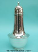 A hallmarked silver sugar caster,