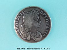 Charles II 1672 crown near fine