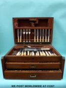 A Mappin and Webb oak canteen,