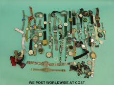 Over 50 various ladies and gentleman's wristwatches including Accurist, Action Man etc.