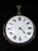 Henry Wilkes of Thornbury Georgian hallmarked silver pair cased pocket watch with farmer's glass,
