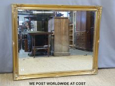 A gilt framed bevelled glass mirror (128 x 104cm)