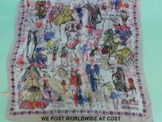 A boxed Hermes scarf with Christian Lacroix