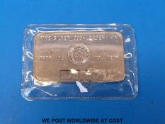 A Royal Canadian Mint 1 troy ounce fine silver ingot