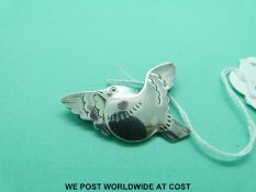 A Georg Jensen silver brooch in the form of a bird