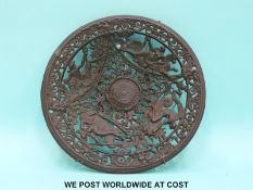 A cast iron Victorian pierced plaque, possibly Coalbrookdale,
