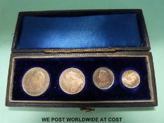 A cased 1895 Maundy coin set VF or better