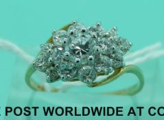 A 9ct gold ring set with cubic zirconia (size N)