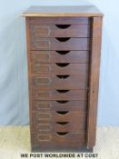 An early 20thC mahogany Wellington filing cabinet/ haberdashery shop fitting drawer unit (W54 x D46