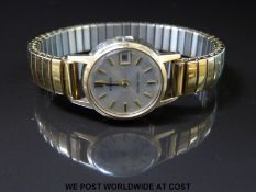 Buren Slender-Matic 9ct gold automatic ladies wristwatch with date aperture,