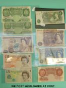 A collection of replacement bank notes comprising a £20 1970 prefix MO3; £10 1971 Page prefix MII;