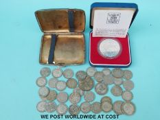 Approximately 128g of pre 1947 English silver,