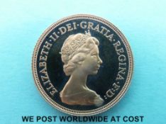 A 1980 proof gold full sovereign in case