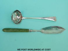 A Georgian hallmarked silver sifter spoon, London 1813 maker R Crossley,
