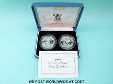 1989 silver proof Royal Mint UK £2;