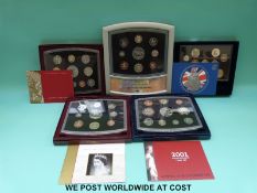 Five proof coin collection to include 2001, 2002, 2003,
