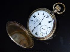 Elgin gold plated gentleman's pocket watch retailed by Thomas Russell of Liverpool with white