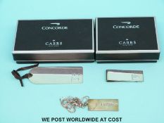A Carr's Concorde hallmarked silver bookmark,
