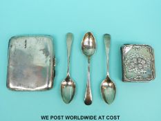 A hallmarked silver cigarette case,