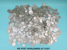 Approximately 4.8kg of pre 1947 UK silver coinage, includes many gradeable examples.