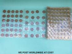 An amateur UK coin collection in ten coin holders