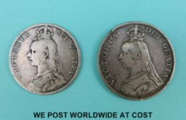 An 1889 Queen Victoria jubilee head double florin,