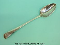 A Georgian Peter and William Bateman hallmarked silver basting spoon, London 1807,