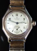 Rolex Oyster precision 9ct gold gentleman's wristwatch with inset subsidiary seconds dial,