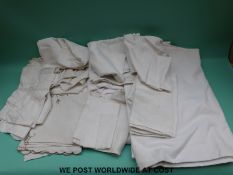 A collection of damask and other table linen