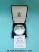 A cased silver proof $50 Pitcairn Islands Bicentenary of the Mutiny of the Bounty commemorative