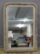 A 19thC mirror with decorative moulded border (height 122cm,