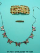An enamel butterfly necklace,