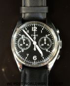 Cabot Watch Company (CWC) gentleman's military chronograph wristwatch with luminous hands and